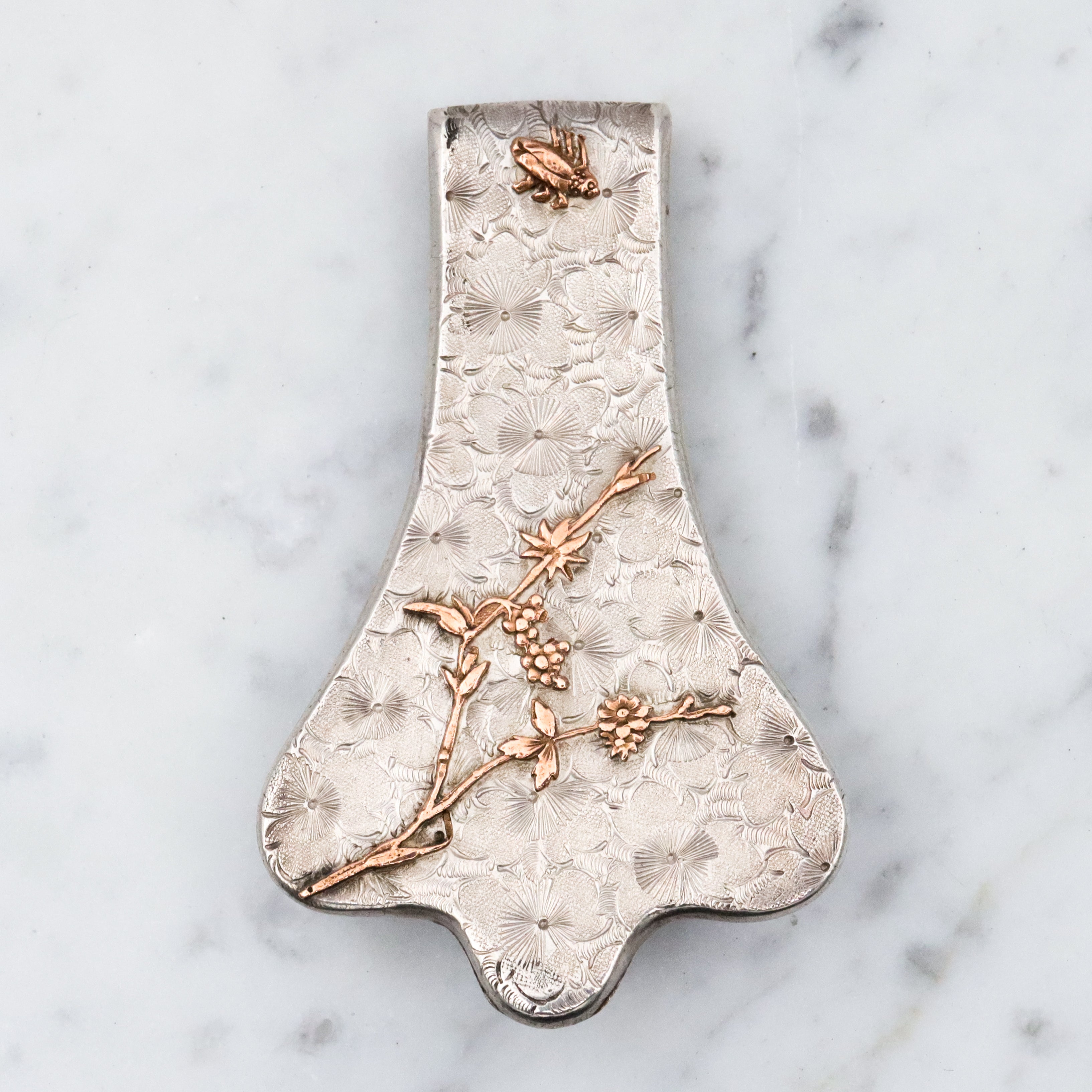 Antique Aesthetic mixed metals sterling bug chatelaine clip by Dominick & Haff